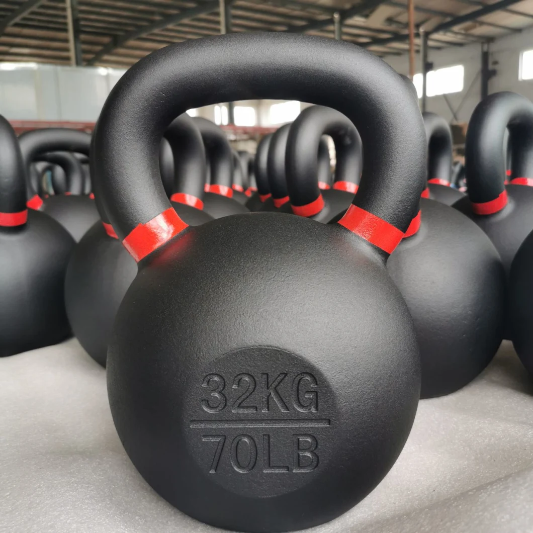 Newfield Fitness Equipment Factory Bodybuilding Workout Black Powder Coated Cast Iron Classic Gravity Kettlebell for Strength Training