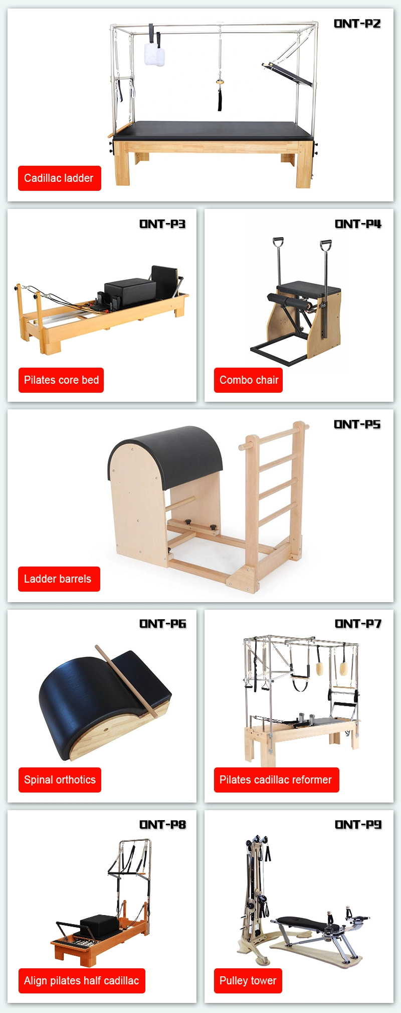 China Ont Brand Wood &amp; Aluminum Pilates Equipments for Home Yoga