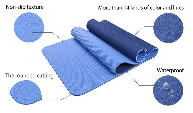 Eco-Friendly Fitness Anti Slip TPE Yoga Mat Gym Equipment