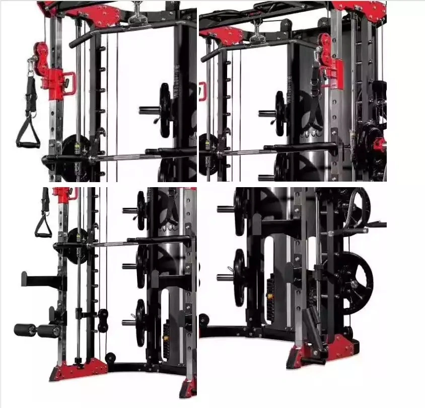 Power Cage Leg Press DIP Chin &amp; Jammer Arms Adjustable Weight Bench W/Leg Extension Full Accessories|Smith Machine &amp; Functional Trainer