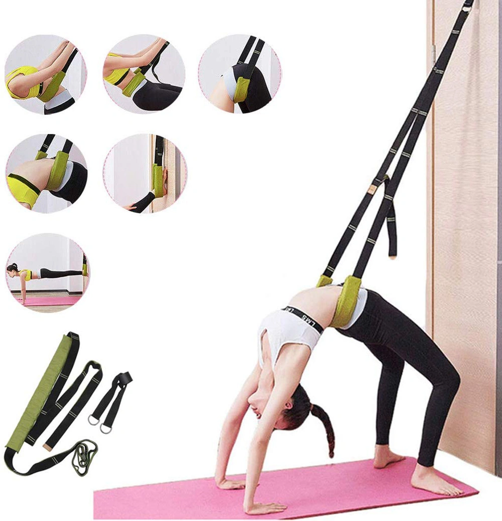 Multifunction Yoga Leg Stretcher Strap W/Door Anchor Waist Back Stretch Band Door Flexibility for Fitness Dance Yoga Gymnastics Cheer Splits Training Esg13007