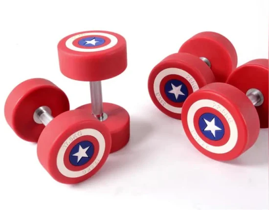 Captain America Weightlifting Barbell Curved or Straight Fixed Barbell Set