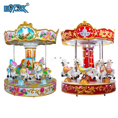 Amusement Park Kids Ride Luxury Carousel Design Nine People Turn Around Horse Swing Car Game Machine