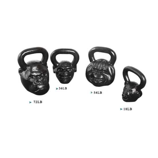 Weightlifting Animal-Face Kettle Bell Set Gym Fitness Equipment Competition Cast Iron Monkey Kettlebells