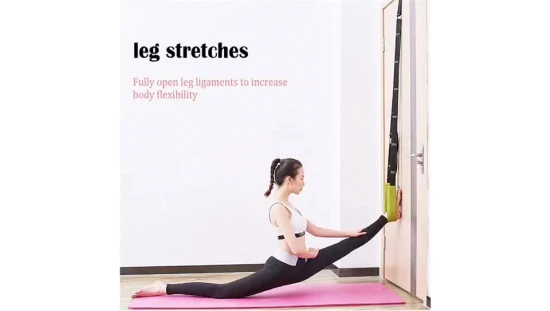 Yoga Leg Stretcher Strap W/ Door Anchor Waist Back Stretch Band Flexibility for Fitness Dance Yoga Gymnastics Cheer Splits Training Wbb13007