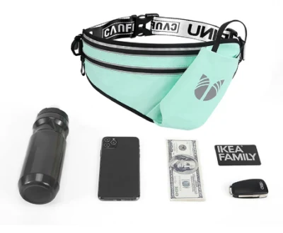 Running Sports Jogging Fitness Workout Fanny Pack Lightweight Waist Bag with Water Bottle Holder Bl17796